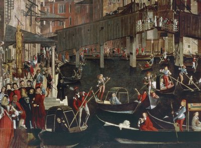 Miraklet af relikvie fra det sande kors ved Rialtobroen af Vittore Carpaccio