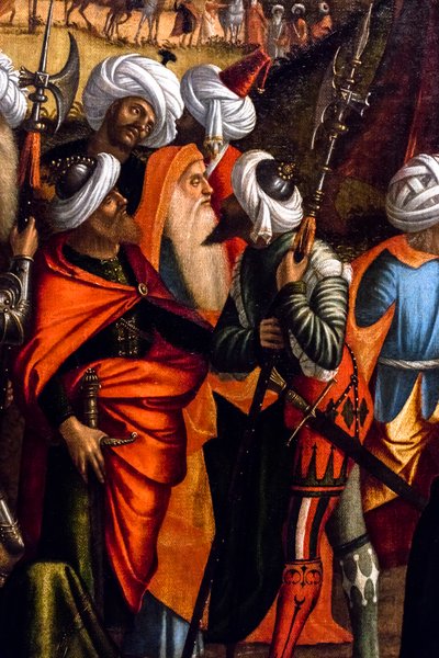 Steningen af Sankt Stefan, Sankt Stefan-cyklus, detalje af Vittore Carpaccio