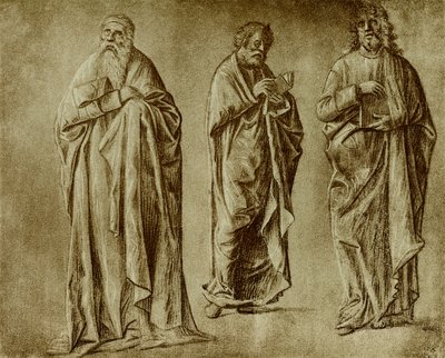Trefigurstudier for helgener af Vittore Carpaccio