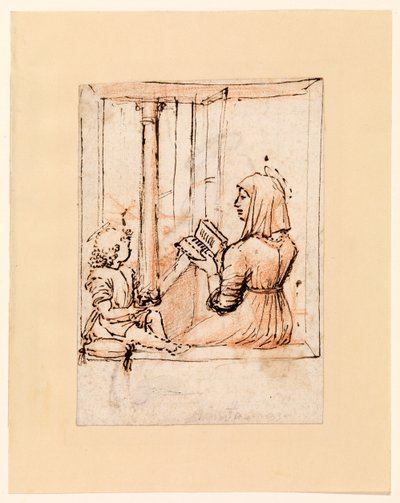 Jomfru Maria læser for spædbarnet Kristus (recto), slutningen af 1480