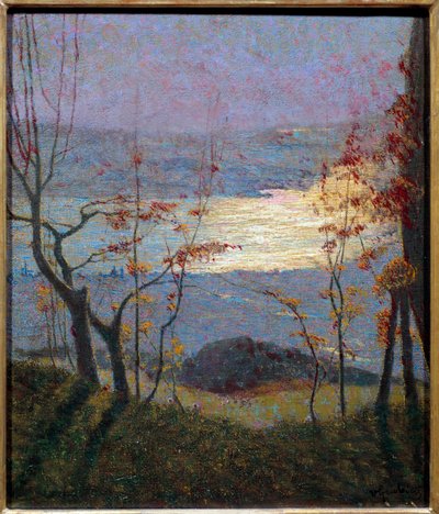 Morgen. Efterårslandskab med træer. Maleri af Vittore Grubicy Di Dragon (1851-1920) Ec. Italien, 20. århundrede. Olie på lærred. Mål: 0,47 x 0,41 m. Paris, Musee d