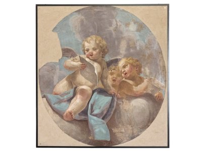 Fresker af engle, oprindeligt fra St. Augustinus kirke af Vittorio Maria Bigari