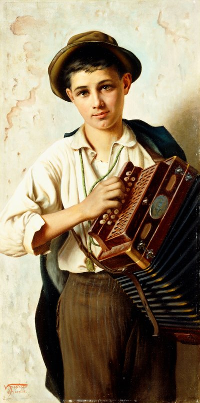 En ung harmonikaspiller af Vittorio Rignano