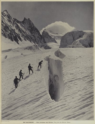 I Dauphine-regionen i de franske alper: en sprække på gletscheren Blanc på Barre des Ecrins af Vittorio Sella