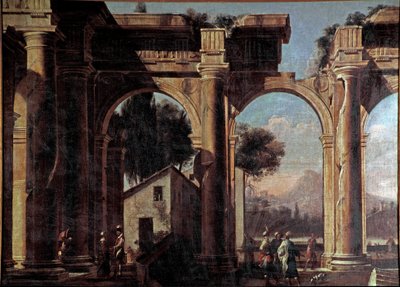 Landskab med ruiner Maleri af Viviano Codazzi (1604-1670) 1600-tallet Dim 100x132 cm Venedig, Museo Correr, n 1037 af Viviano Codazzi