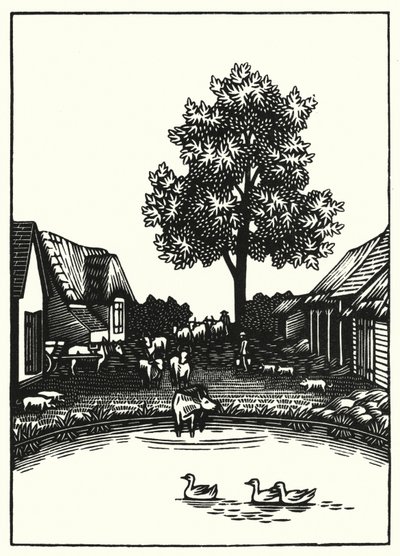 Illustration til Tess Of The DUrbervilles af Thomas Hardy (gravering) af Vivien Gribble