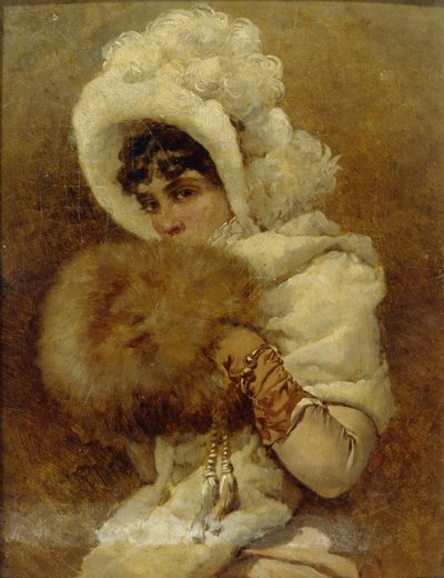 Pige med en muffe, 1884 af Vladimir Egorovic Makovsky