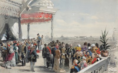 Offentlige festligheder efter kroningen af kejser Alexander III på Khodynka Field, 1883 af Vladimir Egorovic Makovsky