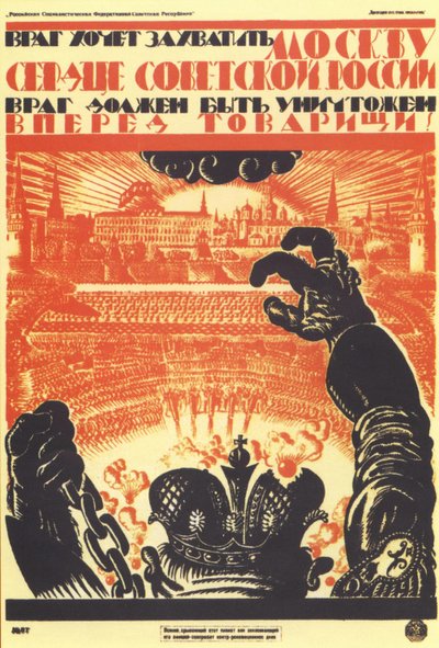 Fjenden ønsker at besætte Moskva... Plakat, 1919 af Vladimir Ivanovich Fidman