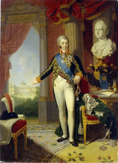 Portræt af greve Nikolai Petrovich Sheremetev (1751-1809) (portræt af greve N.P. Sheremetev). Maleri af Vladimir Lukich Borovikovsky (eller Borovikovski) (1757-1825), olie på lærred af Vladimir Lukich Borovikovsky