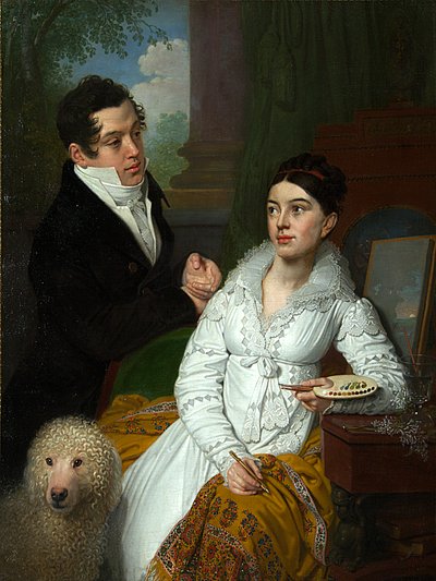 Portræt af prinsesse Alexandra Gregorievna (nee Kusheleva og prins Aleksey Alexandrovich Lobanov Rostovsky (Alexis Alexandrovitch Lobanov-Rostovski) af Vladimir Lukich Borovikovsky