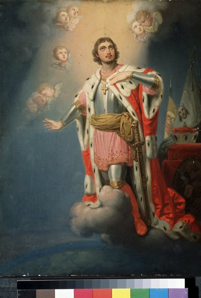 ""Representation du heros national russe Alexandre de la Neva (ou Alexandre Nevski eller Alexander Nevsky) (1220-1263) prince de Novgorod"" Peinture de Vladimir Lukich Borovikovsky (ou Borovikovski) (1757-1825) State Tretyakov Gallery, Moscou af Vladimir Lukich Borovikovsky