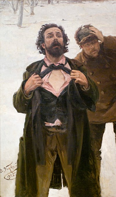 Studie til maleriet Blodig søndag 22. januar 1905, 1905. af Vladimir Egorovic Makovsky