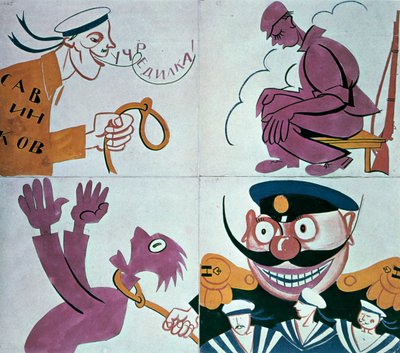 Karikatur mod den grundlovgivende forsamling 1921. af Vladimir Mayakovsky