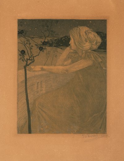 Meditation på altanen, 1899-1900. af Vojtěch Preissig