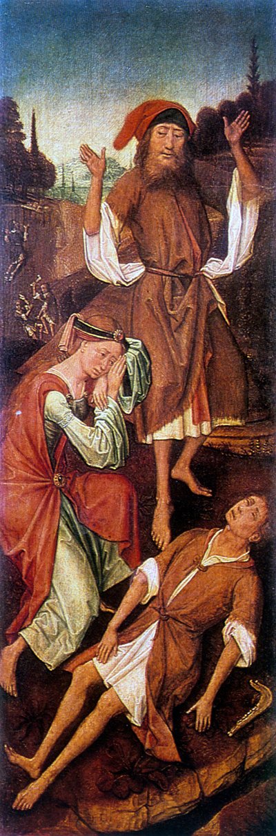 Adam og Eva græder over den dygtige krop, c1440-1495. af Vrancke van der Stockt
