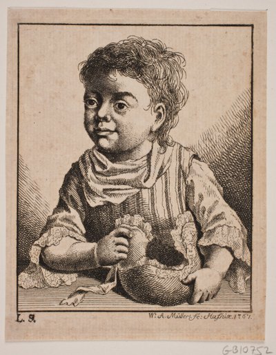 En lille Pige, halv Figur af W.A. Müller