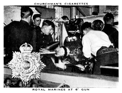 Royal Marines at 6 Gun, 1937. af WA and AC Churchman