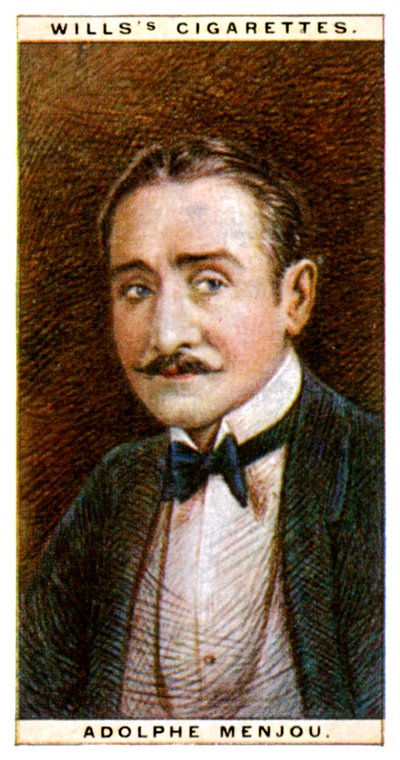 Adolphe Menjou 1890-1963, amerikansk skuespiller, 1928. af WD and HO Wills
