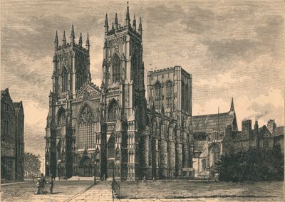 Udsigt over York Minster, c1800-tallet af WI Mosses