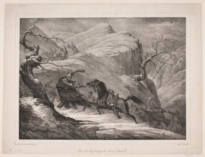 En scene fra Mount St. Bernard Pass af WIlhelm Heuer