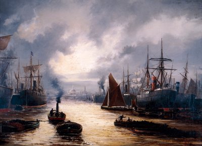 The Pool of London, 1892 af WJ Baker