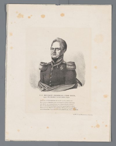DE. den Luit General J. van Geen, øverstbefalende for den mobile hær (titel på objekt) af W.J. van Oosterzee