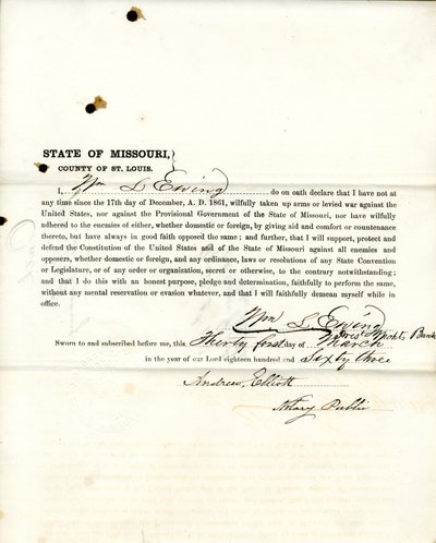 Loyalitet ed af Wm. L. Ewing i Missouri, amtet St. Louis af W.L. Ewing