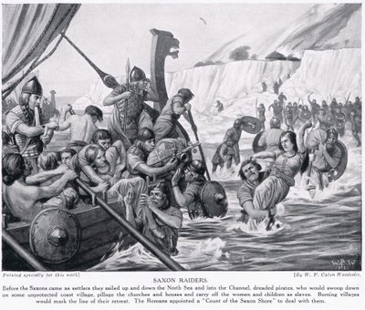 Saxon Raiders, illustration fra "Hutchinson