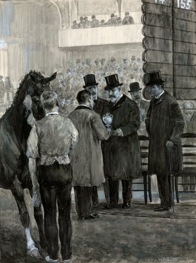 Kong Edward VII ved Hackney Horse Show med overrækkelse af pokalen af W.R.S. Stott