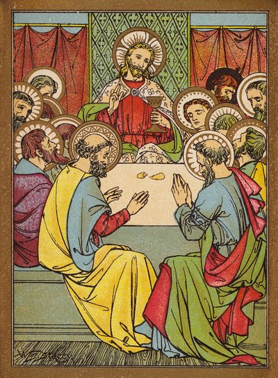 Påskemåltidet (farvelitografi) af W.S. Stacey