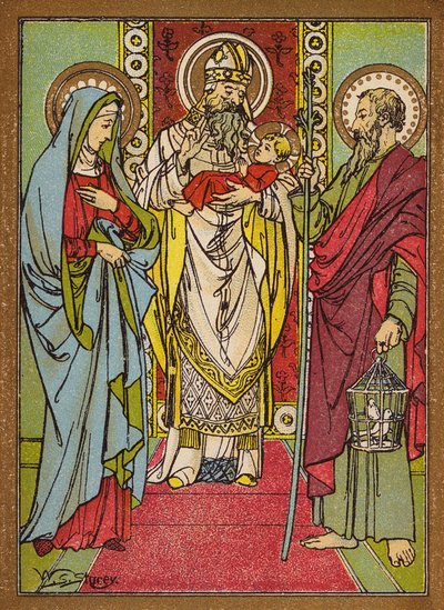 Renselsen af Jomfru Maria (farvelitografi) af W.S. Stacey
