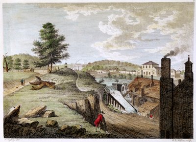 Greenfield Brass Mill nær Holywell, Flintshire, Wales, 1792 af W. C. Wilson