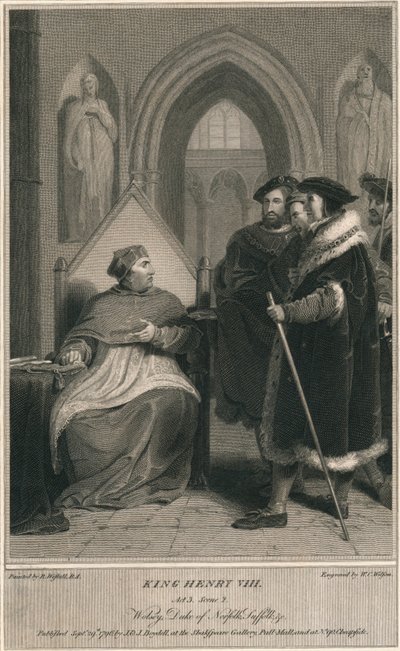 Kong Henrik VIII. Akt 3. Scene 2. Wolsey, hertug af Norfolk, Suffolk & c, 1796. af W. C. Wilson