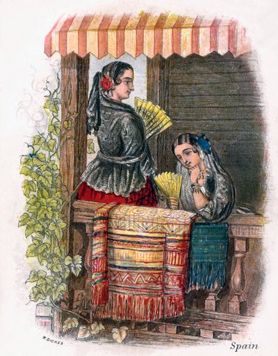 Spansk pige, 1809. af W. Dickes