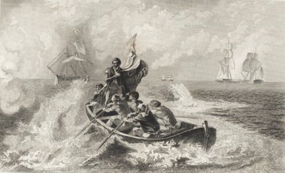 Slaget ved Lake Erie (litho) af John Ward Dunsmore