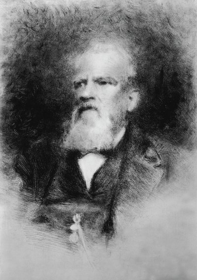 Portræt af Alberto Mazzucato (1813-1877), italiensk komponist, radering af John Ward Dunsmore
