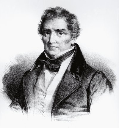 Portræt af Francois Joseph Victor Broussais (1772-1838) fransk læge, gravering af John Ward Dunsmore