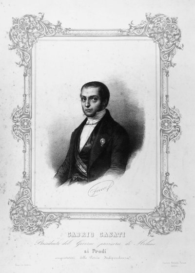 Portræt af Gabrio Casati (1798-1873), italiensk politiker, der var premierminister for Kongeriget Sardinien, gravering af John Ward Dunsmore