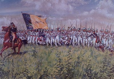 Slaget ved Chippawa (farve litho) af John Ward Dunsmore