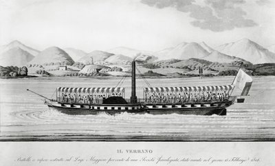 Verbano, første dampskib taget i brug på Lago Maggiore af John Ward Dunsmore