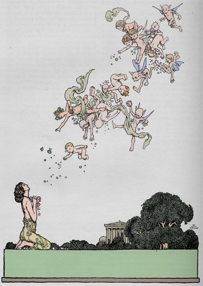 Halv titel til A Midsummer Nights Dream, 1914 af William Heath Robinson
