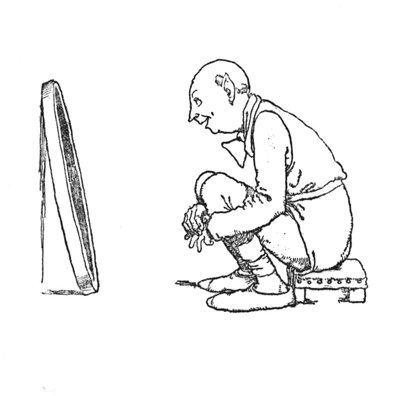 Han klukkede af glæde, c1930 af William Heath Robinson