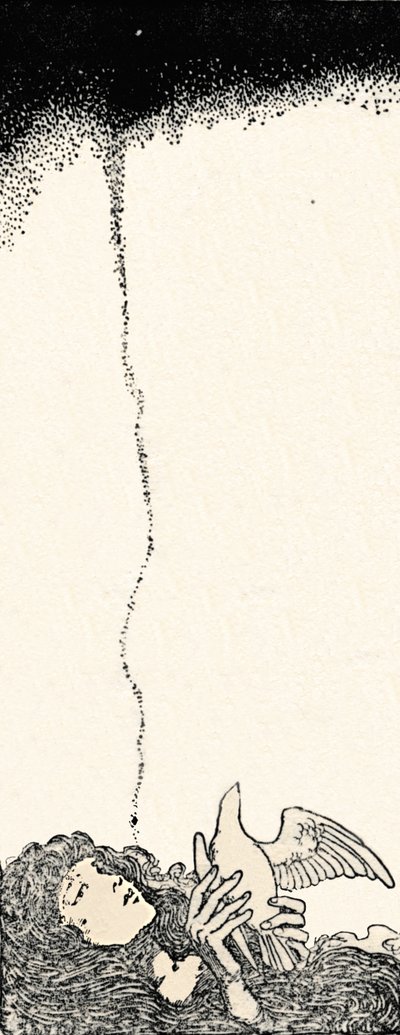 Der var en lille fugl, der slog sine vinger, c1930 af William Heath Robinson