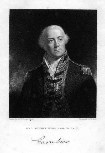 Admiral James Gambier 1756-1833, 1. Baron Gambier, 1837. af W. Holl