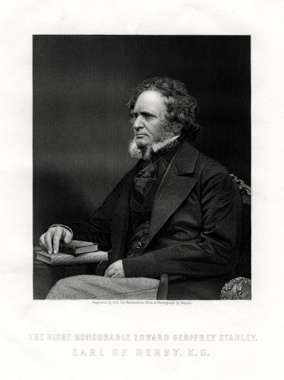 Edward Geoffrey Smith-Stanley, 14. jarl af Derby, britisk statsmand, c1850-1899. af W. Holl