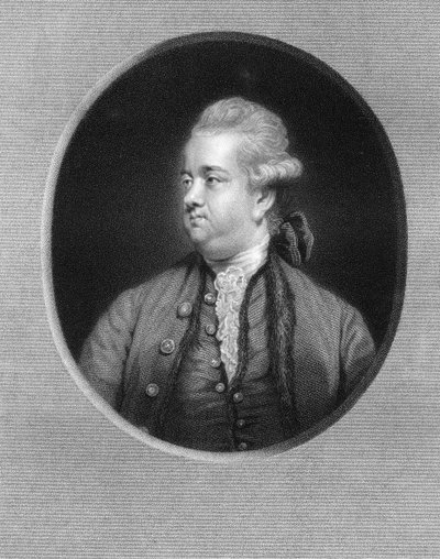 Edward Gibbon, britisk historiker fra det 18. århundrede, 1836. af W. Holl