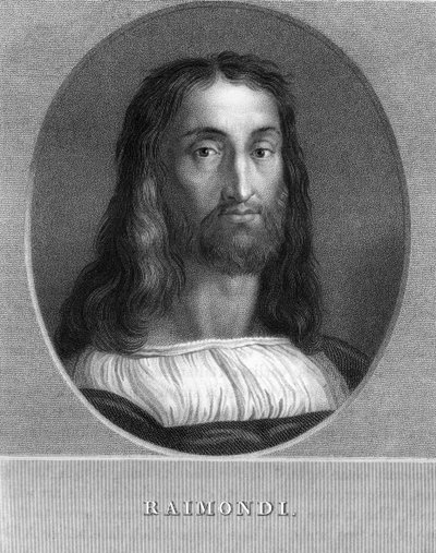 Marcantonio Raimondi, italiensk gravør, 1836. af W. Holl