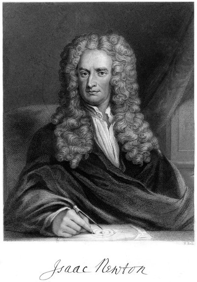 Sir Isaac Newton, engelsk matematiker, astronom og fysiker, 1800-tallet. af W. Holl