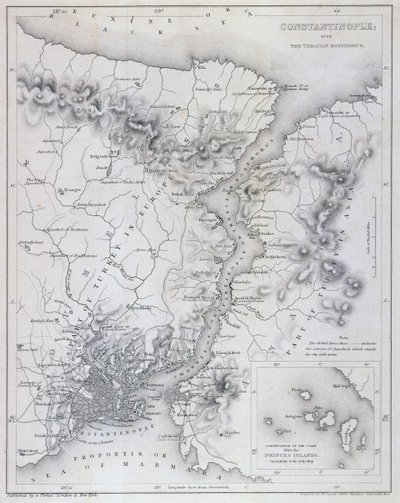Konstantinopel og Bosporus, ca. 1850 af W Hughes